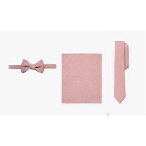 Bird Grey - Men Rose Gold Pocket Square , Tie & Bow tie (Package deal)